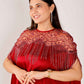 Royal Maroon Modal Satin Designer Cape Set