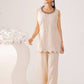 Beige Tissue Coord Set with Chikankari Embroidery